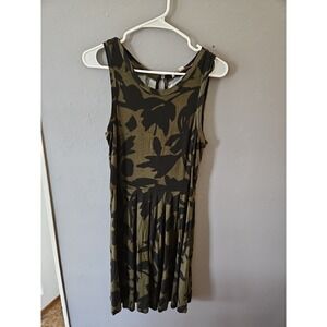 Loft Ann Taylor Womens Tank Dress Camo Print Sleeveless Casual Midi Size MP(1371